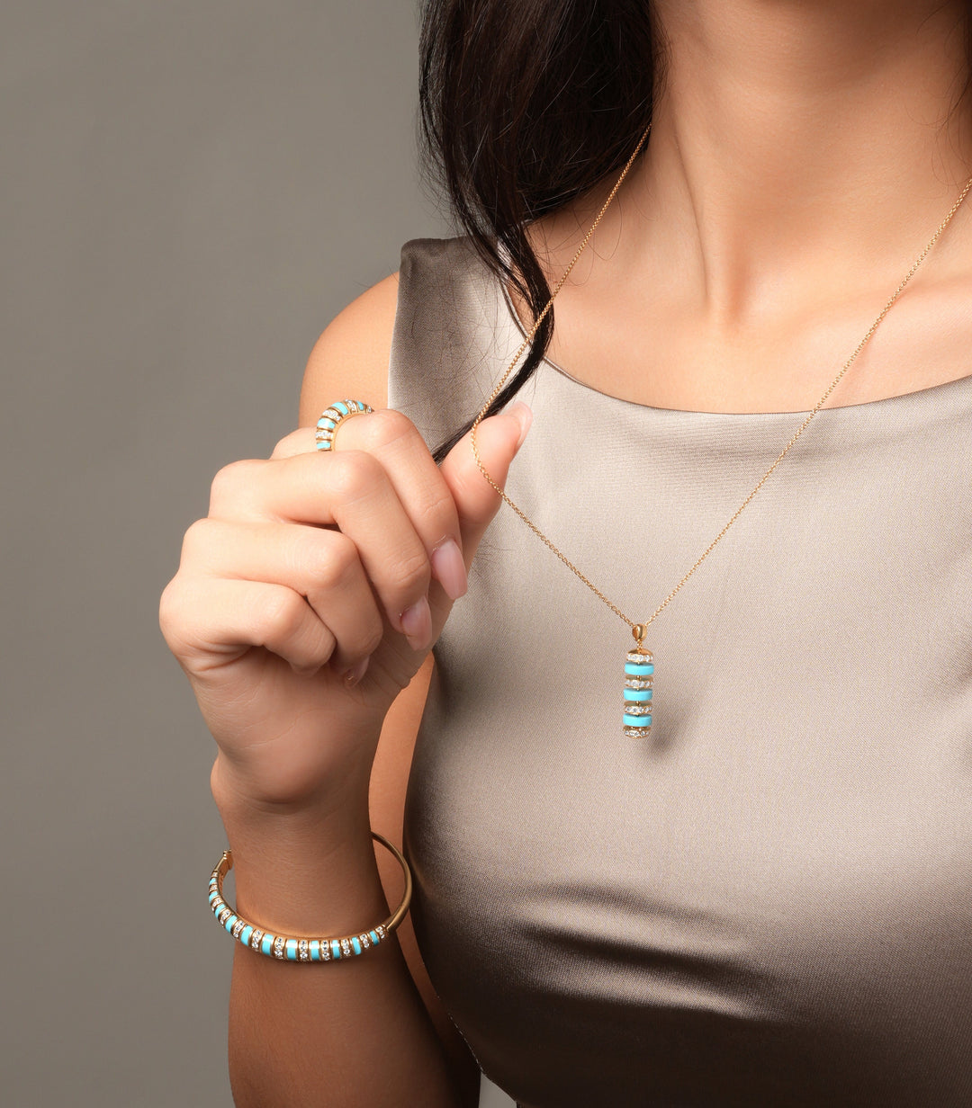 The Treasures M Vertical Stone Pendant