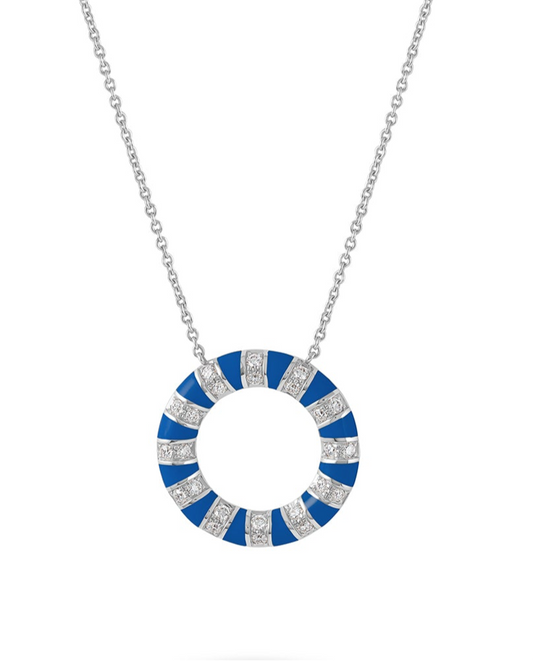 The Treasures Round enamel Pendant