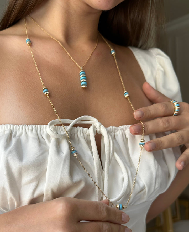 The Treasures M Vertical Stone Pendant