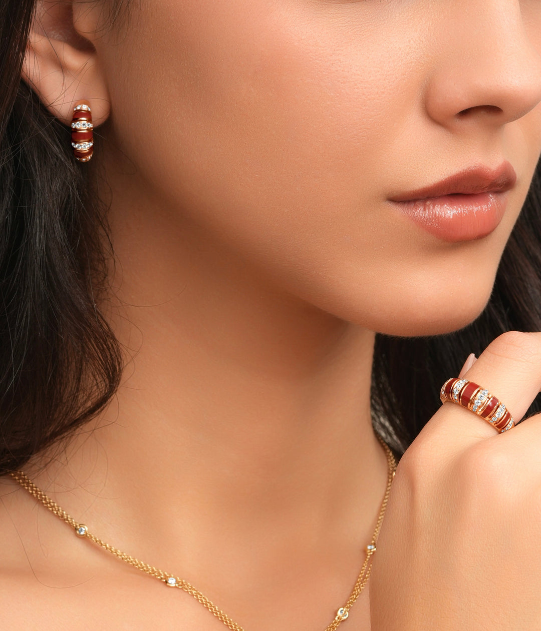The Treasures Stone Hoop Earrings